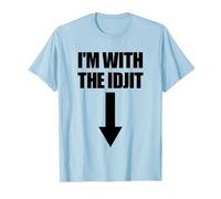 I'm with The Idjit Arrow Down Funny Idiot Slang Idjit T-Shirt, Men, Baby Blue, XX-Large