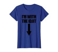 I'm with The Idjit Arrow Down Funny Idiot Slang Idjit T-Shirt, Women, Royal Blue, 3X-Large