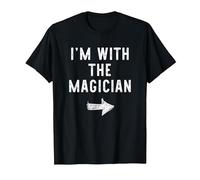 I'm with The Magician Costume Halloween Matching Couple T-Shirt, Men, Black, Small