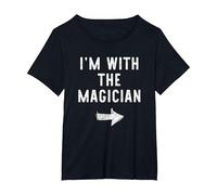 I'm with The Magician Costume Halloween Matching Couple T-Shirt, Women's Plus, Black, 3X
