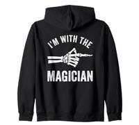 I'm With The Magician Funny Halloween Couple Costume Party Zip Hoodie
