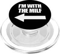 I'm With The MILF Red Heart Pointing Arrow Love Hot MILF PopSockets PopGrip for MagSafe