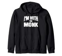 I'm with the Monk Funny Matching Halloween Costume Zip Hoodie