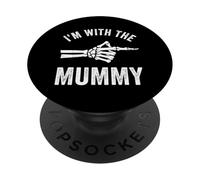 I'm With The Mummy Funny Halloween Couple Costume Party PopSockets Adhesive PopGrip