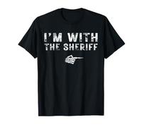 I'm with The Sheriff Couples Matching Costume Easy Halloween T-Shirt