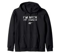 I'm With The TOMATO Couples Matching Costume Easy Halloween Zip Hoodie