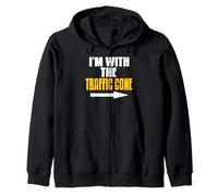 I'm With the Traffic Cone Funny Directional Joke Zip Hoodie