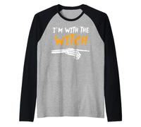 I'm with the Witch Funny Matching Halloween Couples Costume Raglan Baseball Tee
