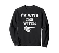 I'm with the Witch Point Matching Couples Halloween Sweatshirt