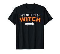Im with The Witch Tee Funny Halloween Matching Couples T-Shirt