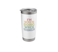 I'm Wren Doing Wren Things Funny Personalized Retro 70s Name Stainless Steel Insulated Tumbler