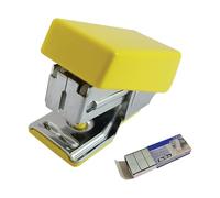 iM10 Mini Portable Travel Stapler with Built-in Staple Remover End, Yellow Body + 1000 Staples, 10 Sheets Stapling, Perfect for School Home Office Business Use, iZOFAX