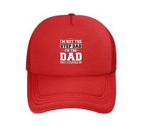 I'ma Stepdad I Am The Dad That Stepped Up Hat Funny Dad Mesh Hat for Men Women Sport Baseball Caps Adjustable Trucker Red