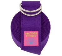 Ima Yoga Fitness - Adaptive Yoga Strap,Yoga Stretch Strap,Extra Wide 2" 100% Natural Soft Cotton Steel D-Rings + 100% Natural Cotton Storage Bag (Purple)