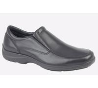 Men IMAC Black Leather Twin Gusset Casual PU Sole