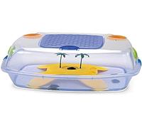 Imac Dafne Beach Plastic Turtle Tank, Ideal for Small Turtles, Ventilated, Spacious, Durable, Beige, 54 x 39 x 27 cm