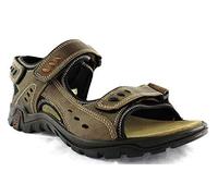 IMAC Leather 3x Touch Fastening Deluxe Sports Summer Sandals - Brown Waxy Leather, Mens UK 9 / EU 43