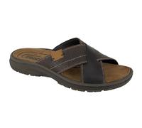 Imac Mens Waxy Leather Sandals (8 UK) (Brown)
