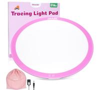 IMAGE φ19.6 Inch Round RGB LED Light Box-7 Colors, 3 Brightness Levels, with Magnetic Tiles. Ideal Light pad for Creative Exploration: Drawing Sketching Animation Stenciling & Preschool Learning