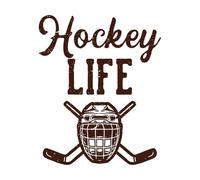 Image Description Hockey Life with Twin Hockey Stick and Helmet Vintage Vinyl Art Sticker 65.6x80.5cm Art Mural Painting Coffee