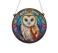 Image Industry Barn Owl Stained Glass Effect Suncatcher - Garden Gift - Animal Lovers - Stag Lovers (19cm)