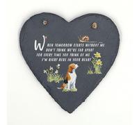 Image Industry Beagle Memorial Slate Heart Keepsake - Dog Remembrance Plaque Sympathy Gift Pet Loss Ornament Hanging Decoration