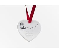 Image Industry Bearded Collie Walk Beside Us Ceramic Heart - Dog Memorial - Memorial Gift - Hanging Decoration