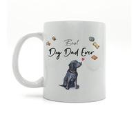 Image Industry Best Dog Dad Labrador Black Ceramic Mug - 10oz Coffee Mug for Dog Lovers | Funny Gift for Him | UK Designed Dog Dad Present