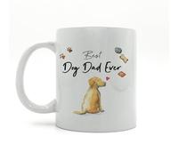 Image Industry Best Dog Dad Labrador Yellow Ceramic Mug - 10oz Coffee Mug for Dog Lovers | Funny Gift for Him | UK Designed Dog Dad Present