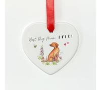 Image Industry Best Dog Mum Labrador Fox Red Ceramic Heart - Gift for Mum - Dog Mum - Mother's Day Gift