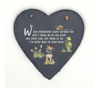 Image Industry Border Terrier Memorial Slate Heart Keepsake - Dog Remembrance Plaque Sympathy Gift Pet Loss Ornament Hanging Decoration