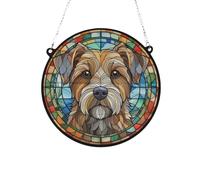 Image Industry Border Terrier Stained Glass Effect Suncatcher - Garden Gift - Dog Gift - Pet Memorial (19cm)