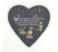 Image Industry Boxer Memorial Slate Heart Keepsake - Pet Remembrance Plaque