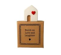 Image Industry “Built on Love and Laughter” Tiny Little Gift - House Mini Figurine Keepsake | Best Friend & Loved One Sentimental Valentine Gift | Cute UK Handmade Token Present