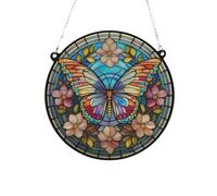 Image Industry Butterfly Stained Glass Effect Suncatcher - Garden Gift - Butterfly Gift - Suncatcher (19cm)