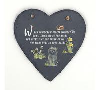 Image Industry Cairn Terrier Black Memorial Slate Heart Keepsake - Pet Remembrance Plaque