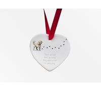 Image Industry Cavapoo Walk Beside Us Ceramic Heart - Dog Memorial - Memorial Gift - Hanging Decoration (Blonde)