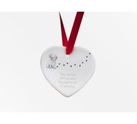 Image Industry Clumber Spaniel Walk Beside Us Ceramic Heart - Dog Memorial - Memorial Gift - Hanging Decoration