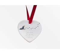 Image Industry Dachshund Walk Beside Us Ceramic Heart - Dog Memorial - Memorial Gift - Hanging Decoration (Red Long Haired)