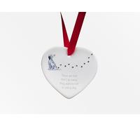 Image Industry English Setter Walk Beside Us Ceramic Heart - Dog Memorial - Memorial Gift - Hanging Decoration