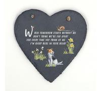Image Industry Fox Terrier Memorial Slate Heart Keepsake - Dog Remembrance Plaque Sympathy Gift Pet Loss Ornament Hanging Decoration