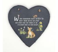 Image Industry French Bulldog Memorial Slate Heart Keepsake - Dog Remembrance Plaque Sympathy Gift Pet Loss Ornament Hanging Decoration