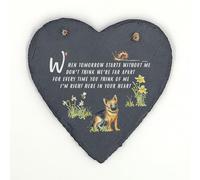 Image Industry German Shepherd Memorial Slate Heart Keepsake - Dog Remembrance Plaque Sympathy Gift Pet Loss Ornament Hanging Decoration
