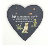 Image Industry Golden Retriever Memorial Slate Heart Keepsake - Dog Remembrance Plaque Sympathy Gift Pet Loss Ornament Hanging Decoration