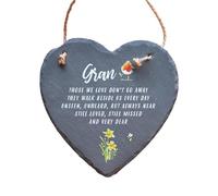 Image Industry Gran Memorial Slate Heart Hanging Plaque - Robin Remembrance Gift Sympathy Keepsake Garden & Home Decoration