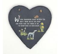 Image Industry Greyhound Blue Memorial Slate Heart Keepsake - Pet Remembrance Plaque