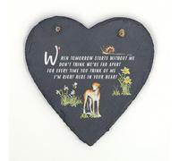 Image Industry Greyhound When Tomorrow Starts Slate Heart - Memorial Gift - Pet Memorial Gift - Dog Lovers