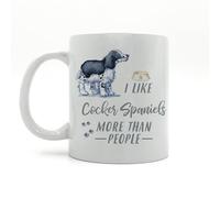 Image Industry I Like Dogs More Than People Cocker Spaniel Black & White Ceramic Mug - Dog Lovers - Coffee Mug - Dog Mug