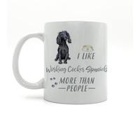 Image Industry I Like Dogs More Than People Working Cocker Spaniel Black Ceramic Mug - Dog Lovers - Coffee Mug - Dog Mug