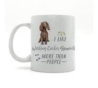 Image Industry I Like Dogs More Than People Working Cocker Spaniel Liver Ceramic Mug - Dog Lovers - Coffee Mug - Dog Mug